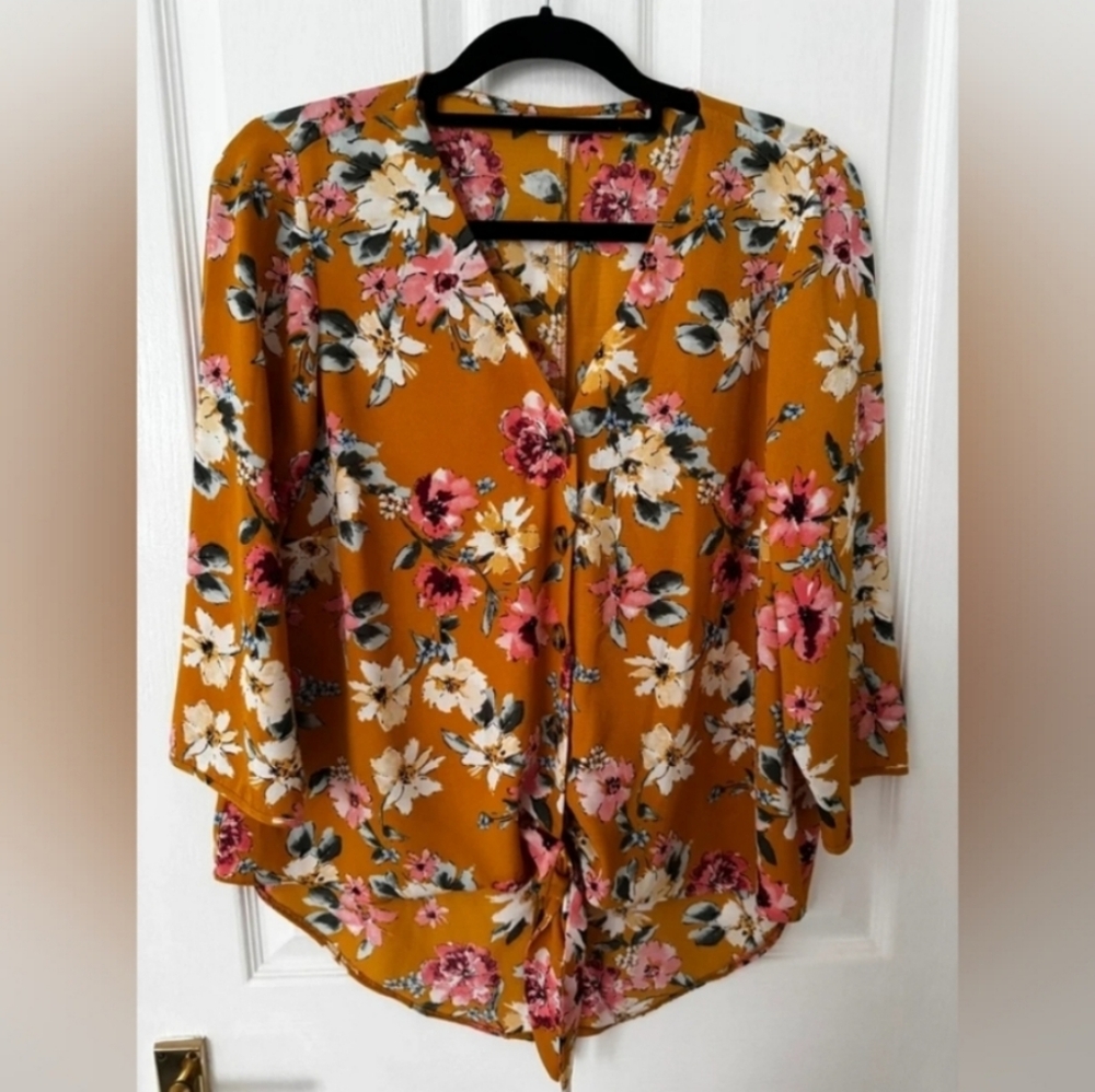 George Mustard Floral Blouse